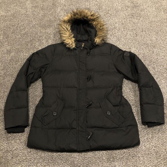 Ralph Lauren Jackets & Blazers - Lauren Ralph Puffer Jacket Womens M Black Feather Down Wool Coat Ladies